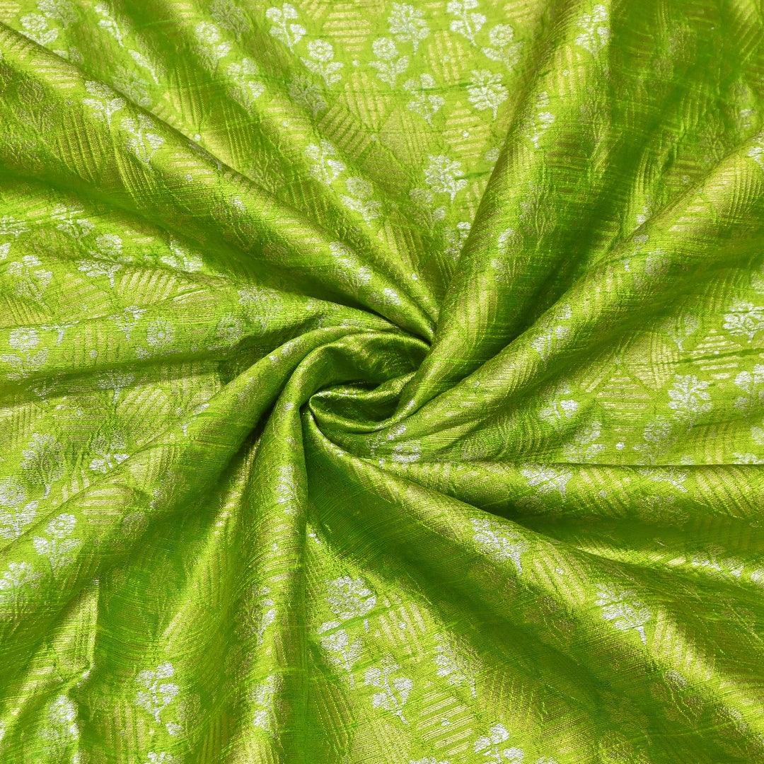 Pure Raw Silk Zari Texture Brocade Fabric 44" | Luxury Traditional Designer Fabric | RAW1000-09