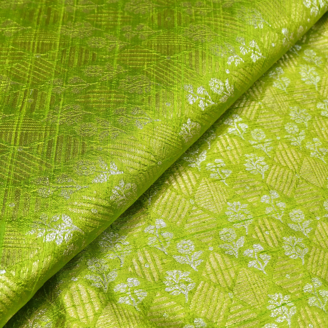 Pure Raw Silk Zari Texture Brocade Fabric 44" | Luxury Traditional Designer Fabric | RAW1000-09
