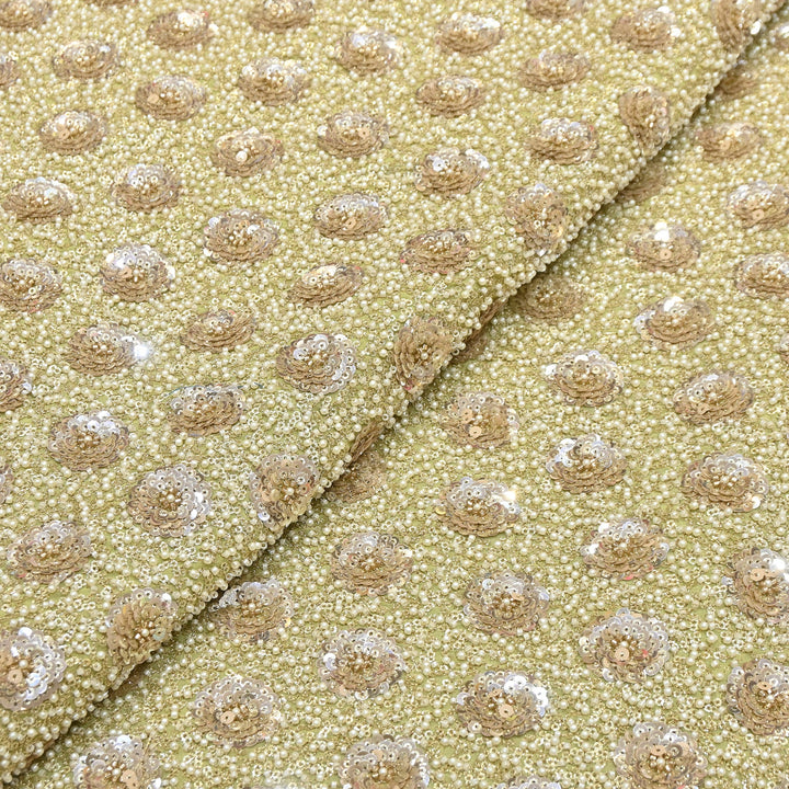 Viscose Georgette Moti & Sequins Embroidery 54"| Designer Fabrics | VI2846C-01
