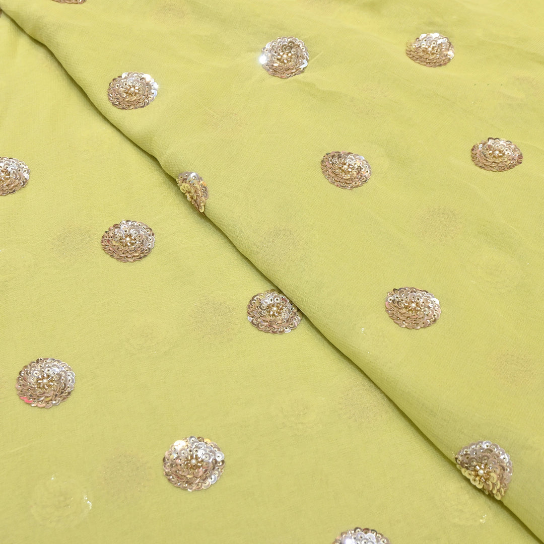 Viscose Georgette Moti & Sequins Embroidery | Designer Fabrics | VI2847C-01