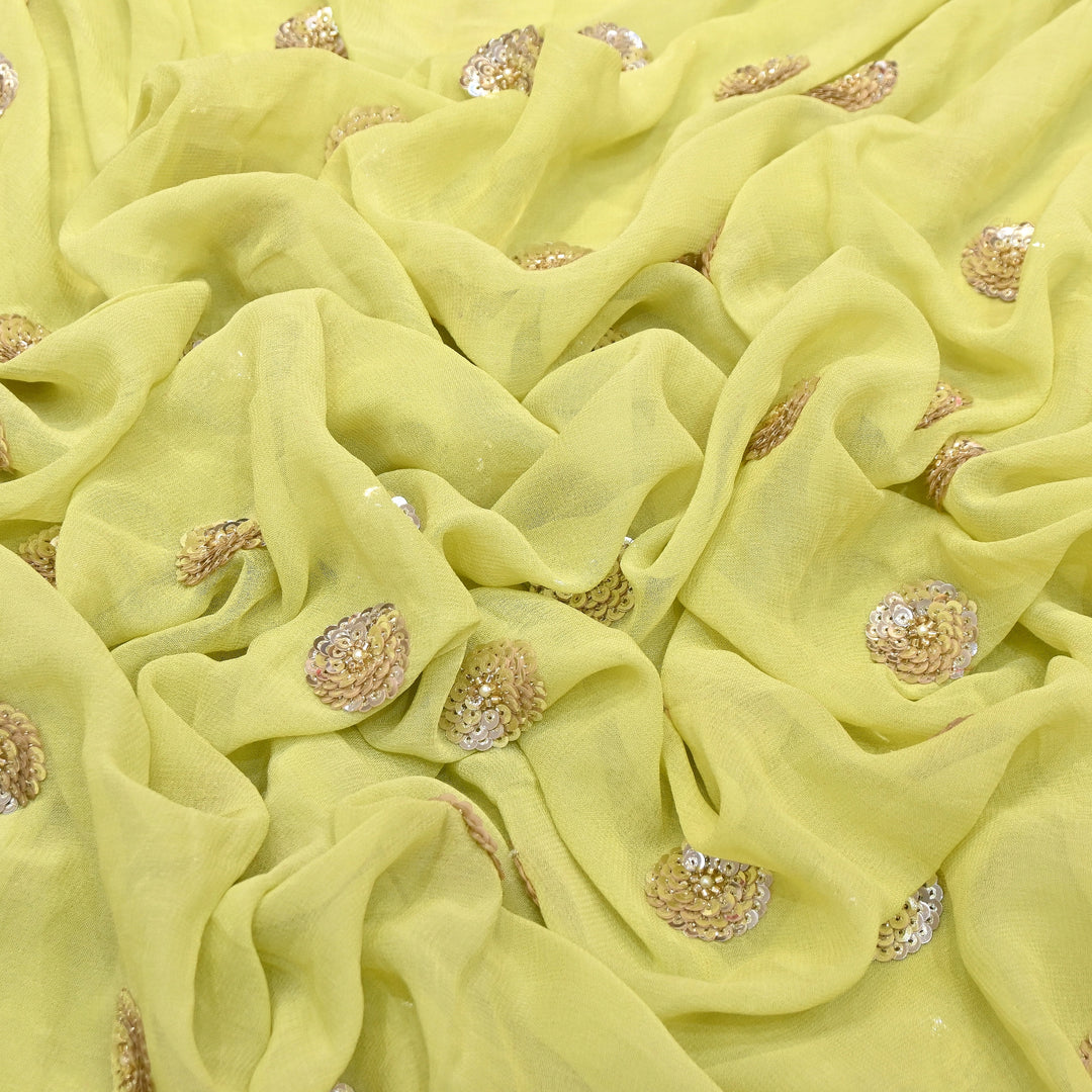 Viscose Georgette Moti & Sequins Embroidery | Designer Fabrics | VI2847C-01