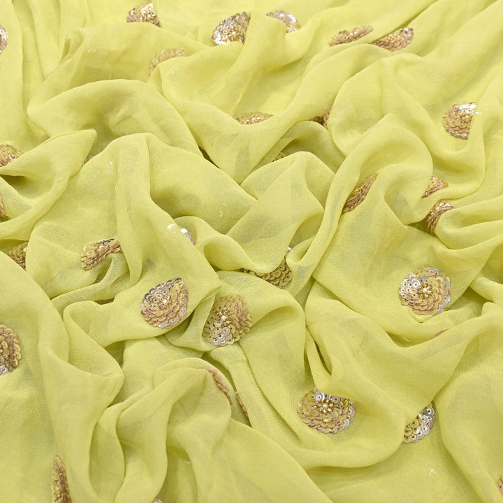Viscose Georgette Moti & Sequins Embroidery | Designer Fabrics | VI2847C-01