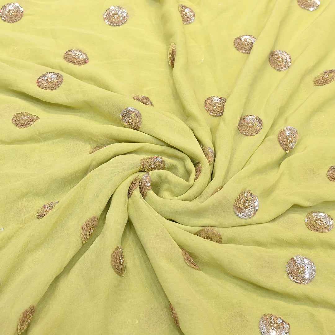 Viscose Georgette Moti & Sequins Embroidery | Designer Fabrics | VI2847C-01