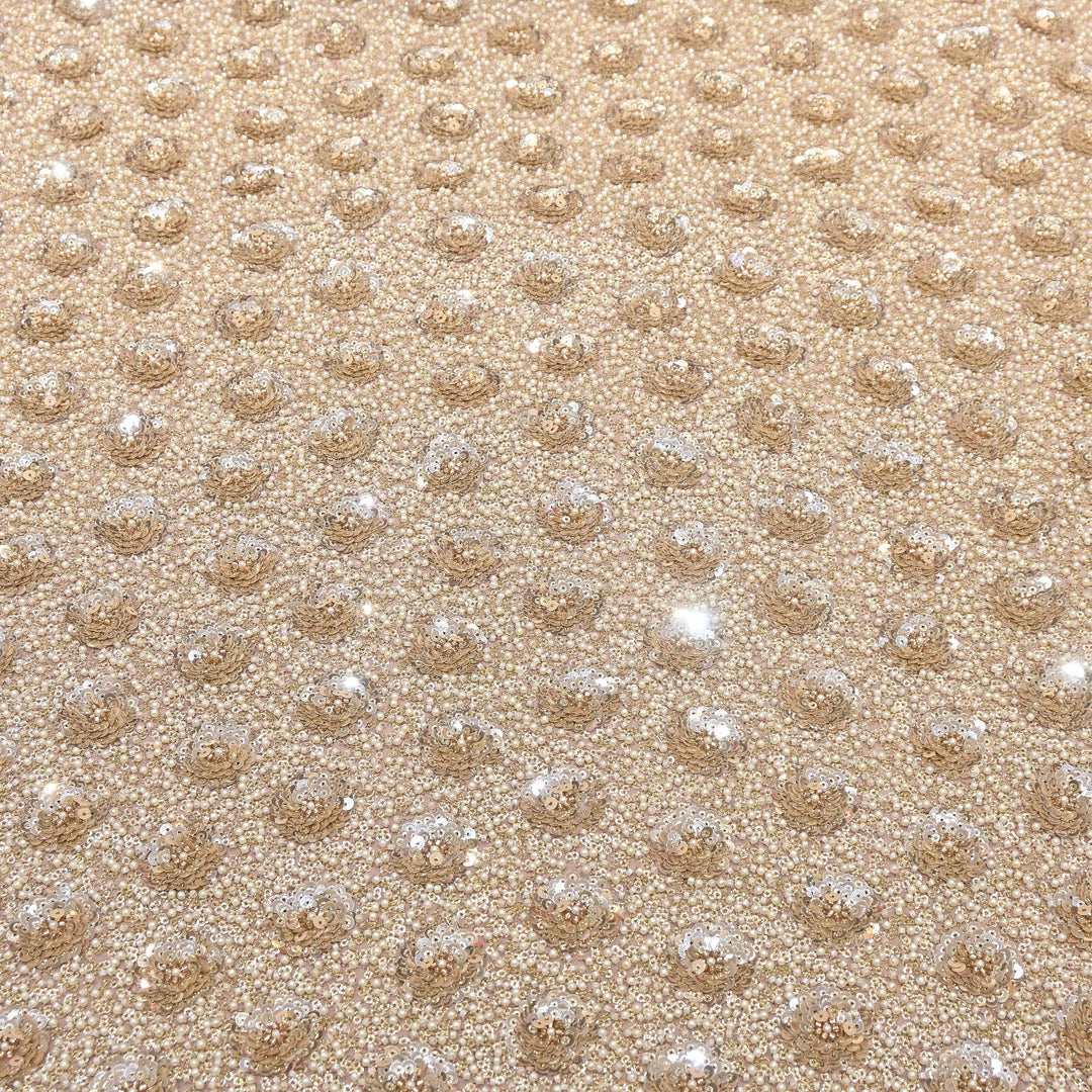 Viscose Georgette Moti & Sequins Embroidery 54"| Designer Fabrics | VI2846C-05
