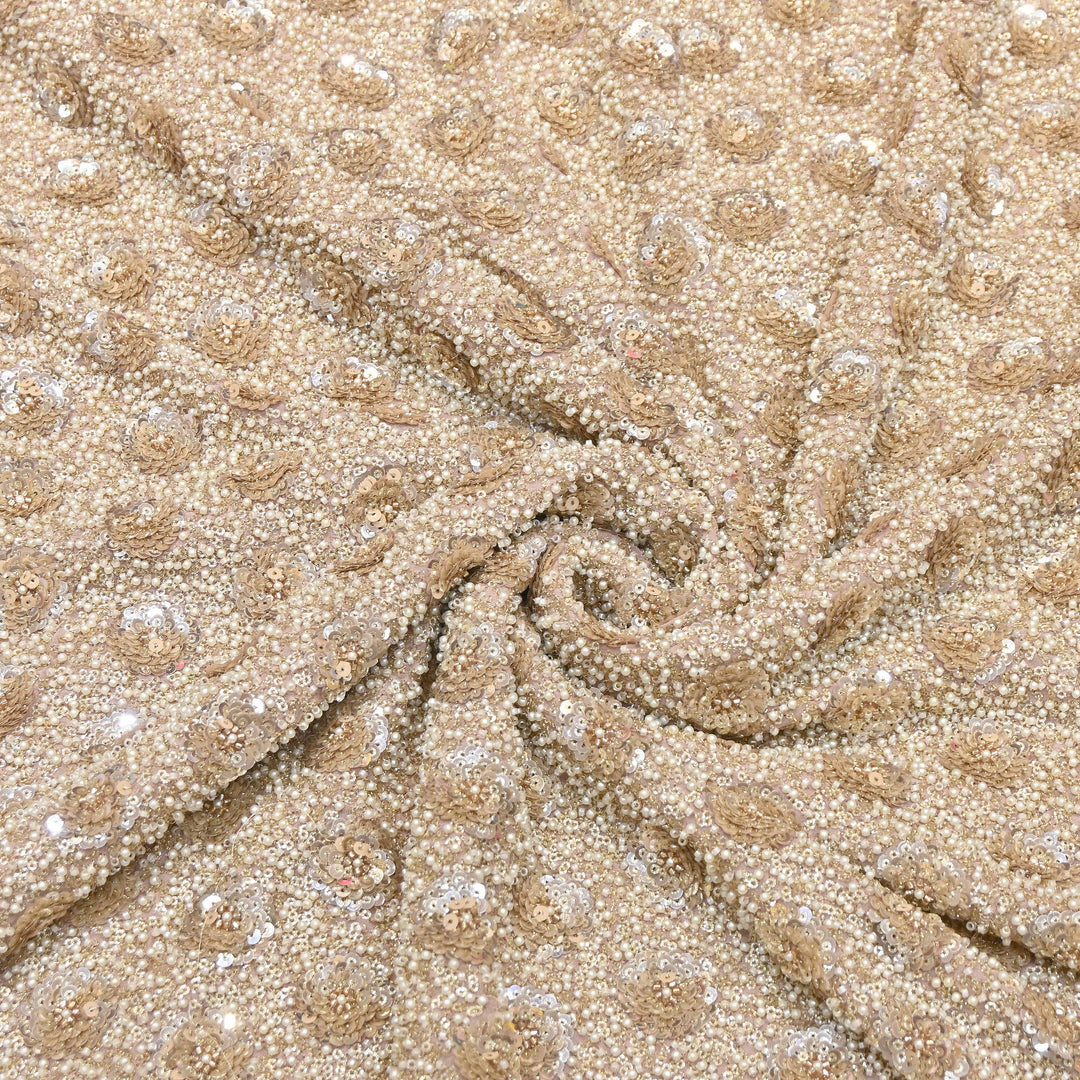 Viscose Georgette Moti & Sequins Embroidery 54"| Designer Fabrics | VI2846C-05