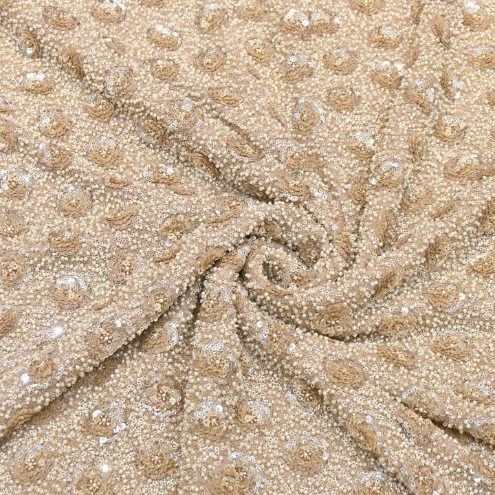 Viscose Georgette Moti & Sequins Embroidery 54"| Designer Fabrics | VI2846C-05