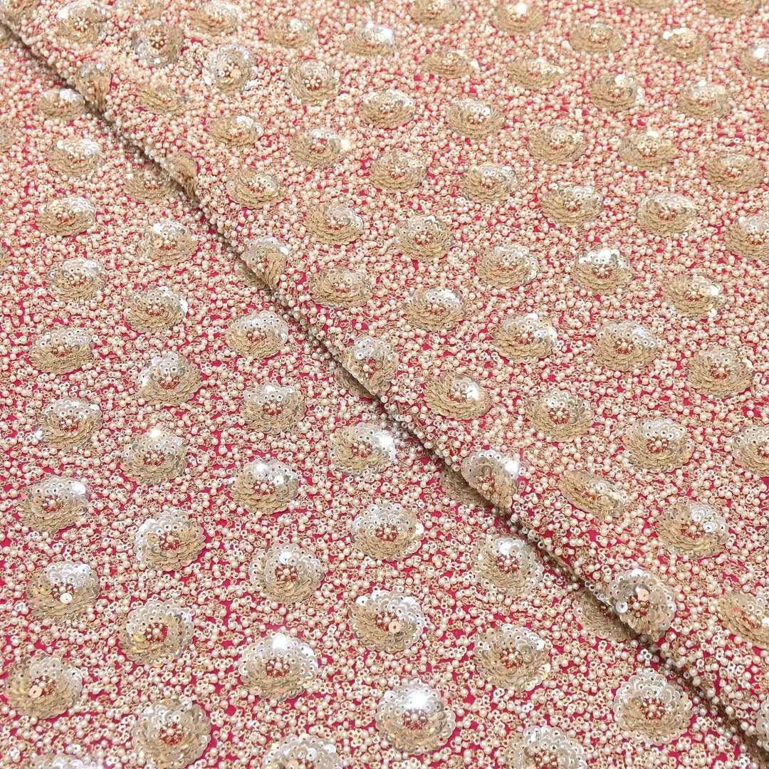 Viscose Georgette Moti & Sequins Embroidery 54"| Designer Fabrics | VI2846C-06