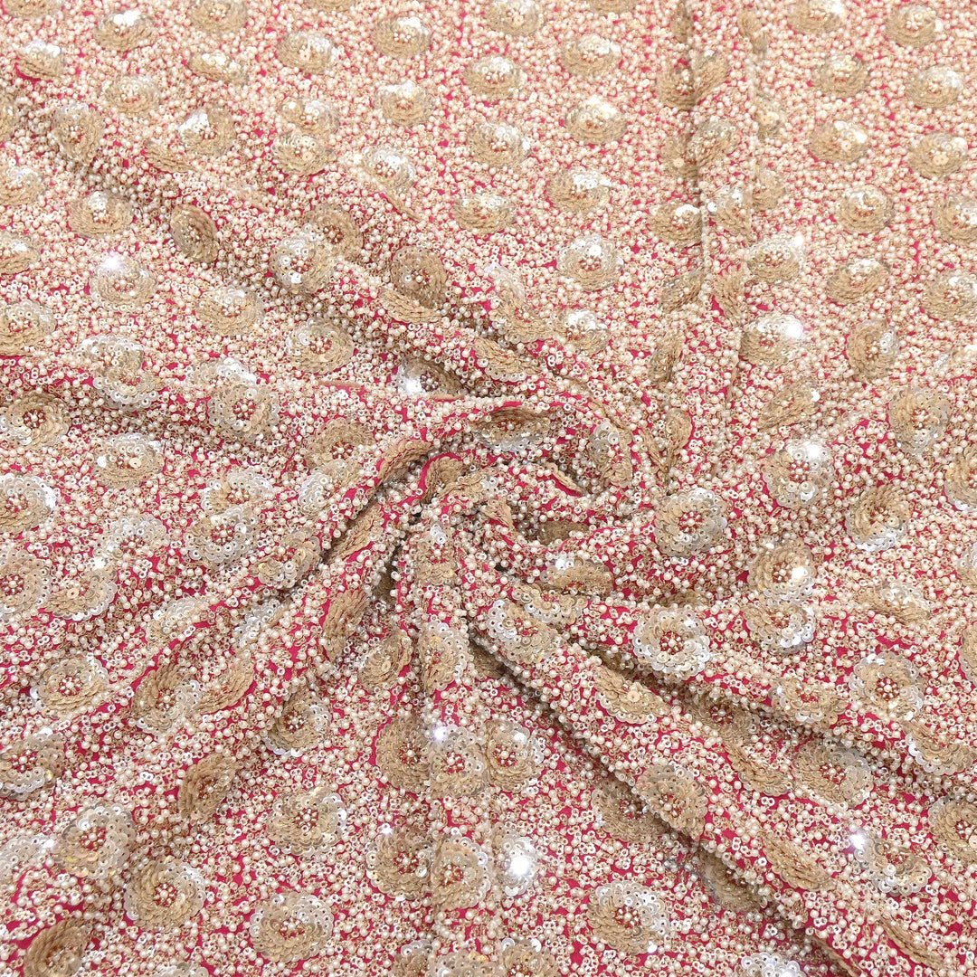 Viscose Georgette Moti & Sequins Embroidery 54"| Designer Fabrics | VI2846C-06