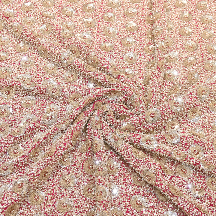 Viscose Georgette Moti & Sequins Embroidery 54"| Designer Fabrics | VI2846C-06