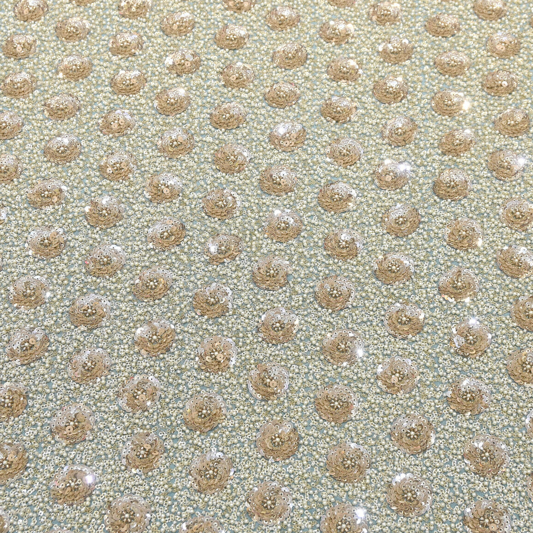 Viscose Georgette Moti & Sequins Embroidery 54"| Designer Fabrics | VI2846C-04