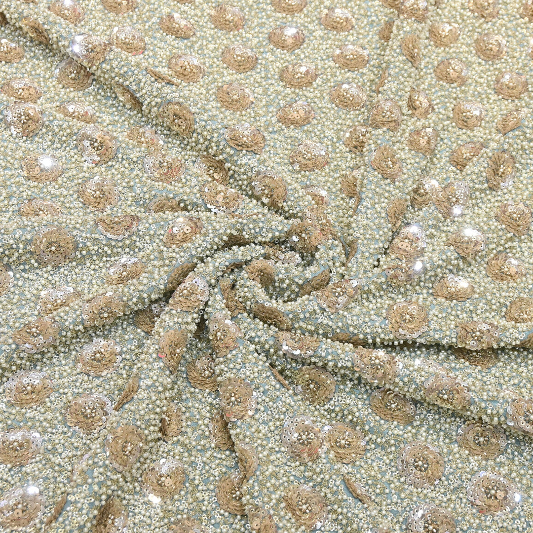 Viscose Georgette Moti & Sequins Embroidery 54"| Designer Fabrics | VI2846C-04