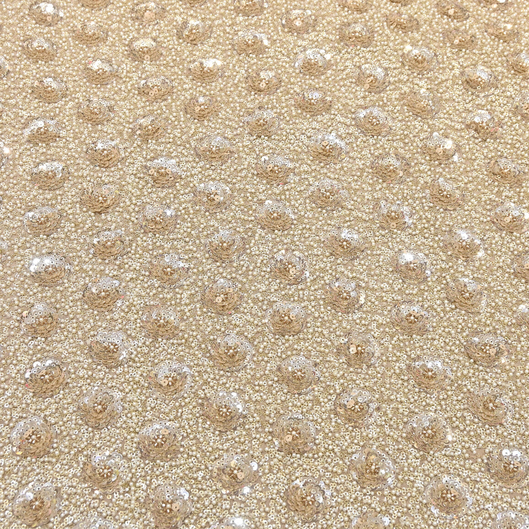 Viscose Georgette Moti & Sequins Embroidery 54"| Designer Fabrics | VI2846C-02