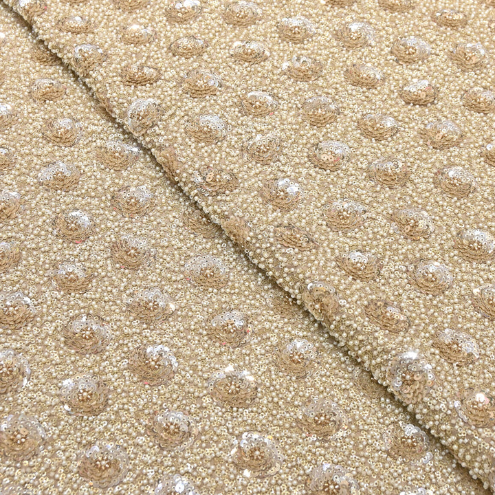 Viscose Georgette Moti & Sequins Embroidery 54"| Designer Fabrics | VI2846C-02