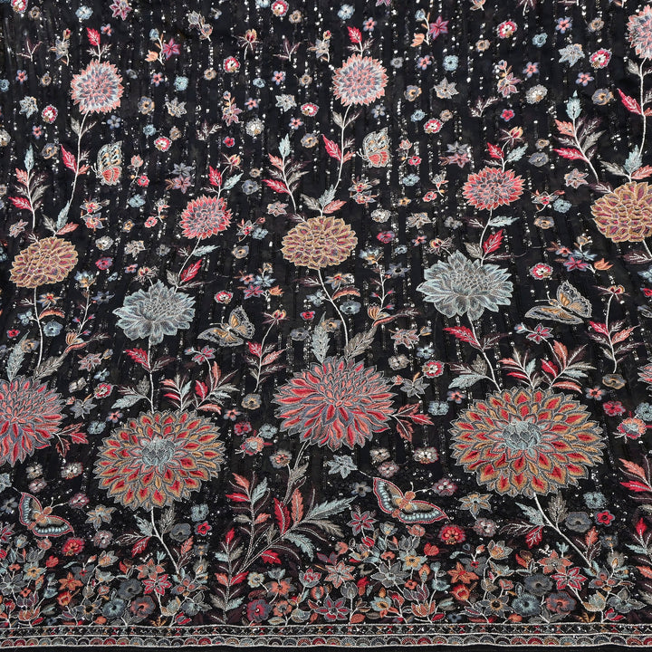 Viscose Georgette Zari With Sequins Embroidery Fabric 54" | D28765-03