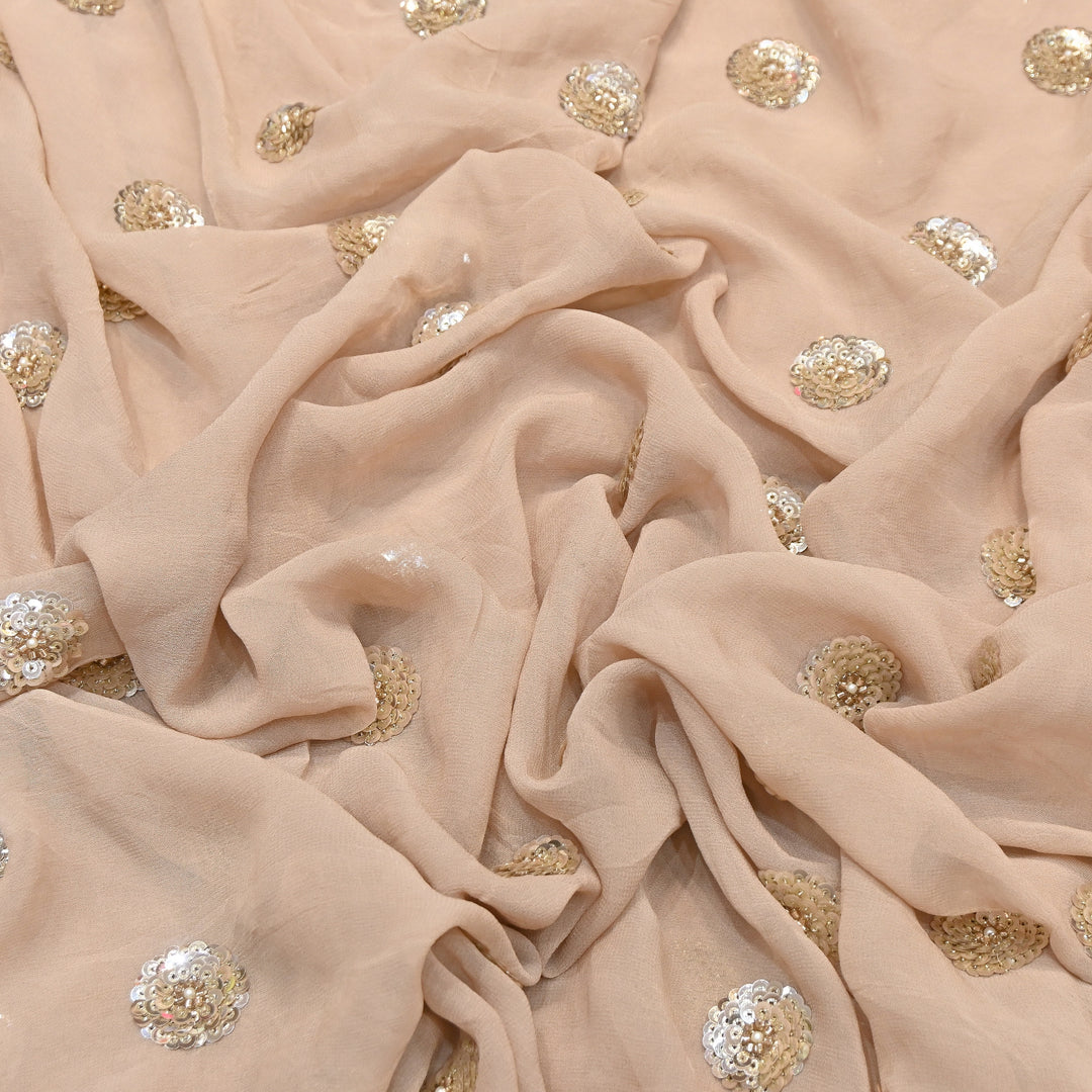Viscose Georgette Moti & Sequins Embroidery | Designer Fabrics | VI2847C-02
