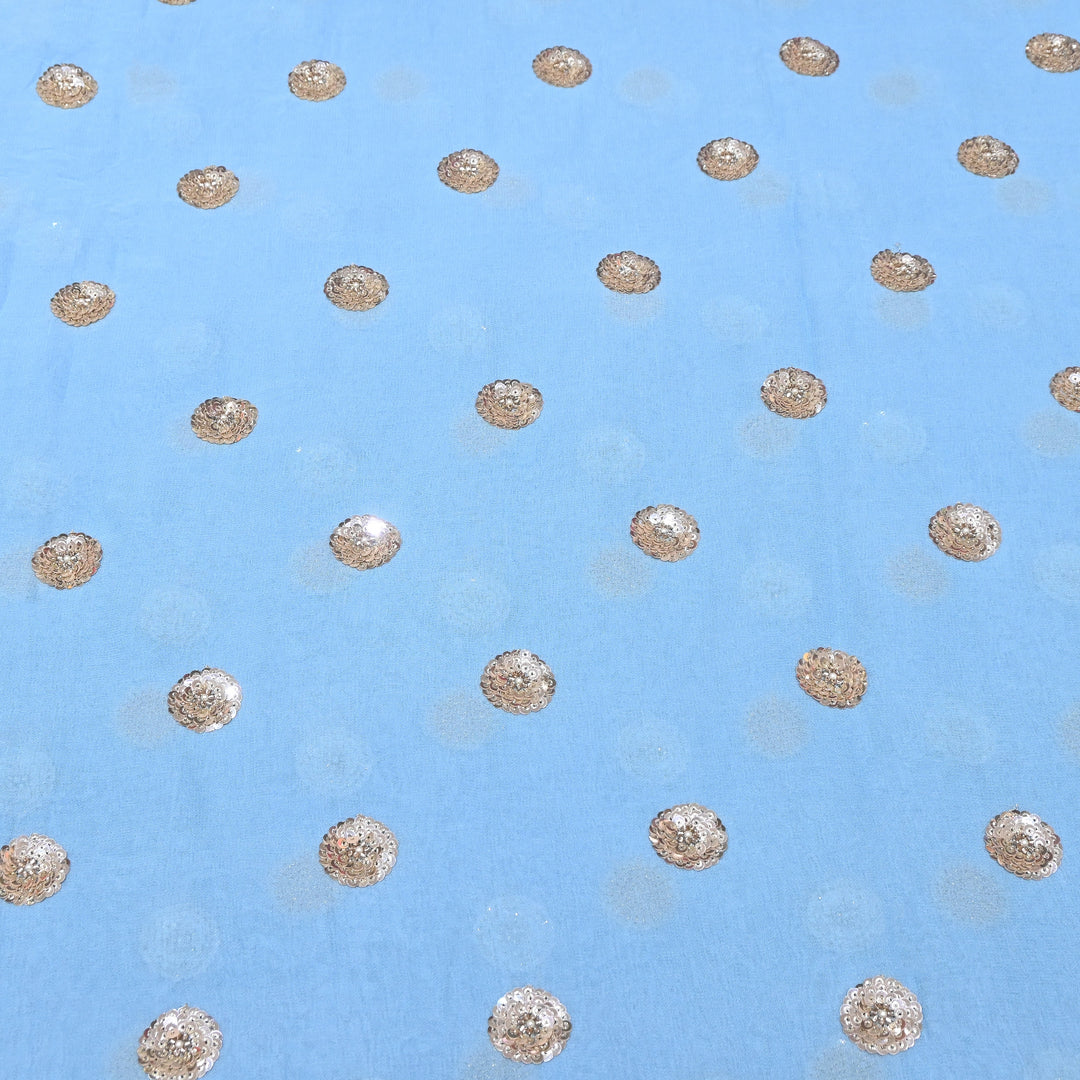 Viscose Georgette Moti & Sequins Embroidery | Designer Fabrics | VI2847C-04