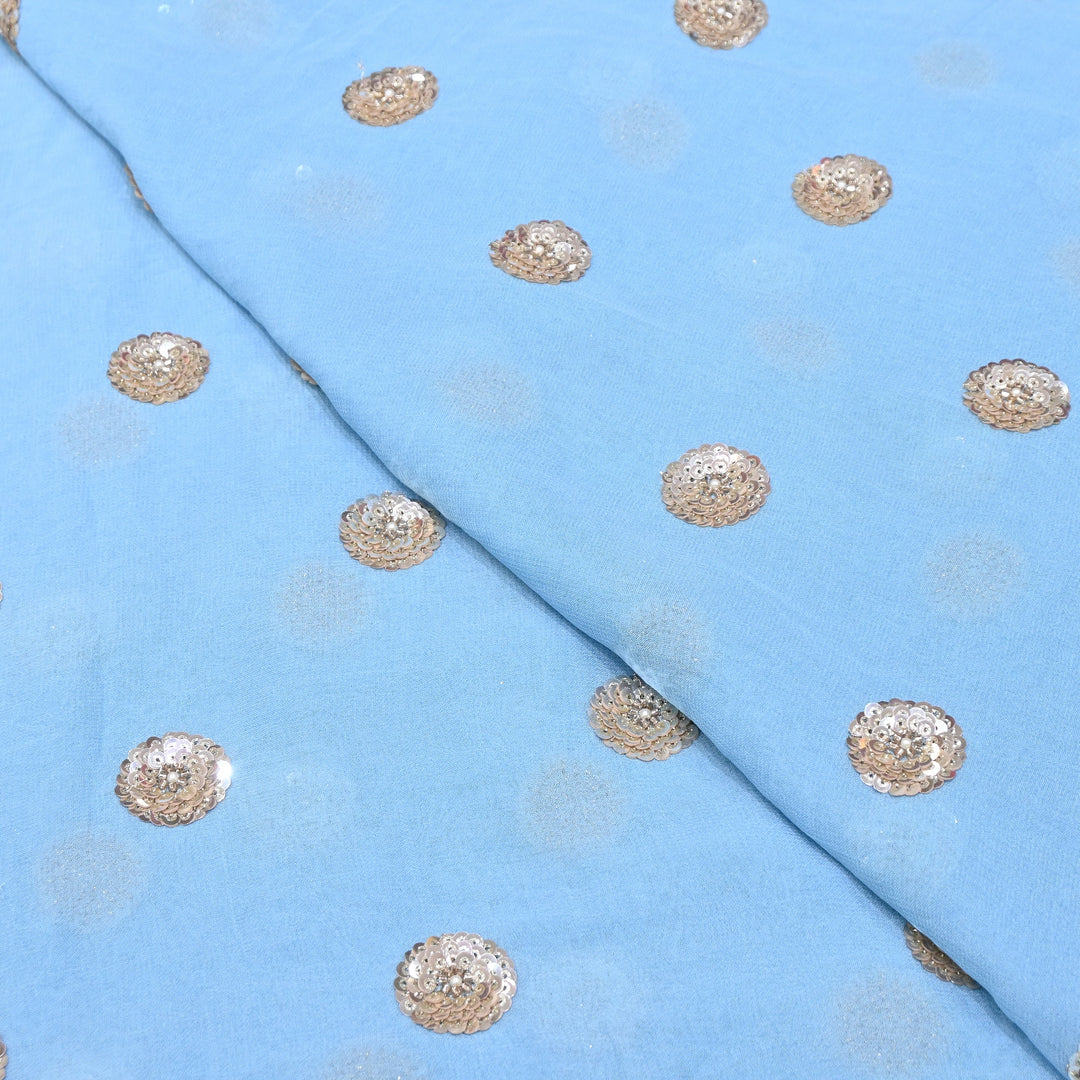 Viscose Georgette Moti & Sequins Embroidery | Designer Fabrics | VI2847C-04