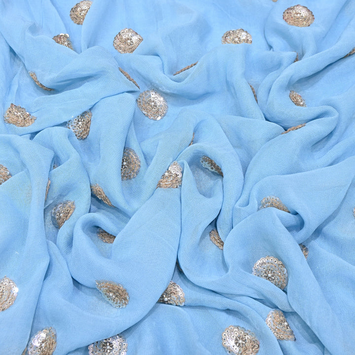 Viscose Georgette Moti & Sequins Embroidery | Designer Fabrics | VI2847C-04