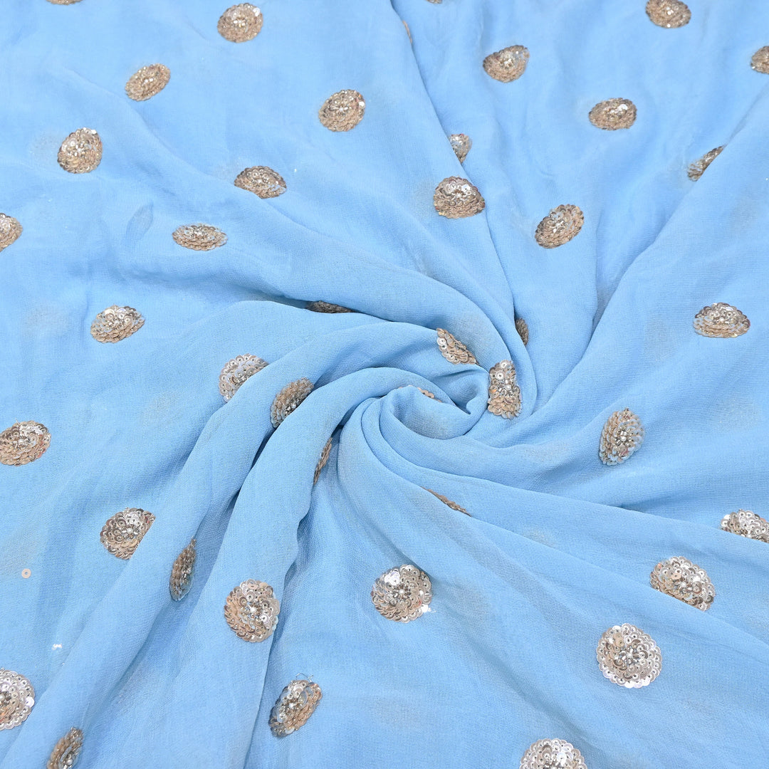Viscose Georgette Moti & Sequins Embroidery | Designer Fabrics | VI2847C-04