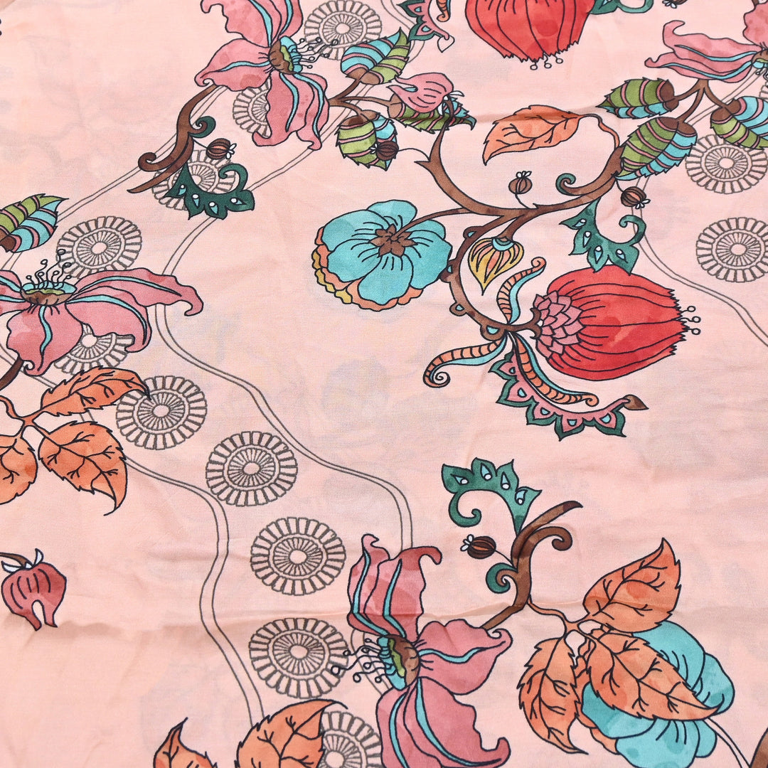 Elegant Modal Satin Digital Print Fabric 5 | Soft Luxury Designer Fabric - 001416-27
