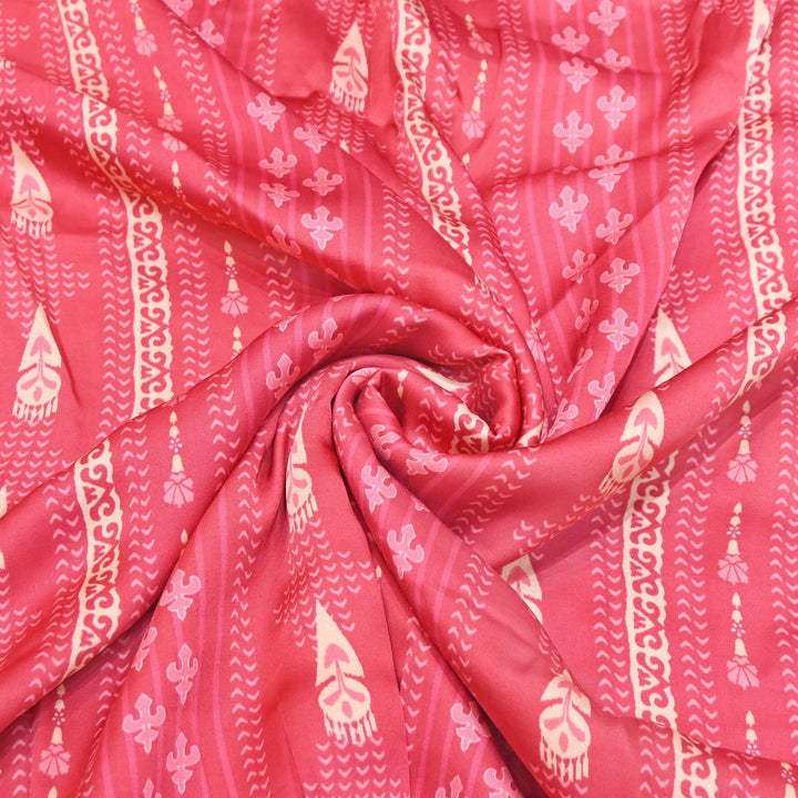 Elegant Modal Satin Digital Print Fabric 5 | Soft Luxury Designer Fabric - 001416-26