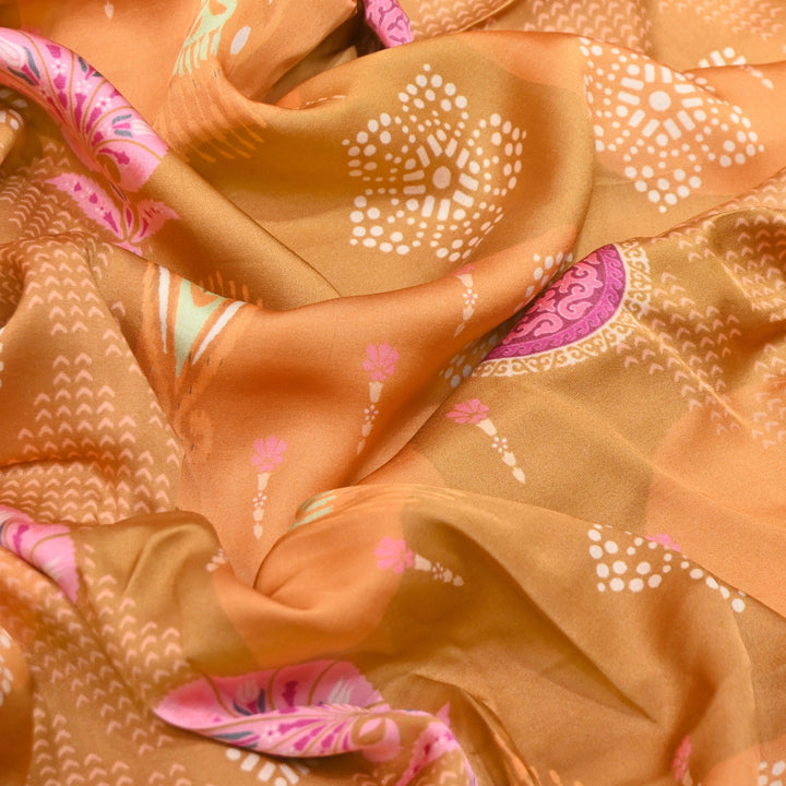 Elegant Modal Satin Digital Print Fabric 5 | Soft Luxury Designer Fabric - 001416-24