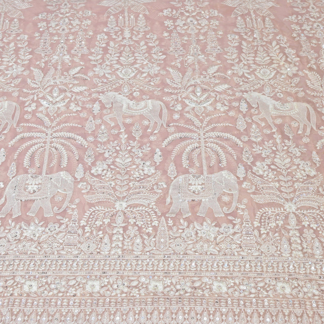 Viscose Georgette Thread & Sequins Embroidery Fabric 44" – Lightweight Designer Fabric D27233-4