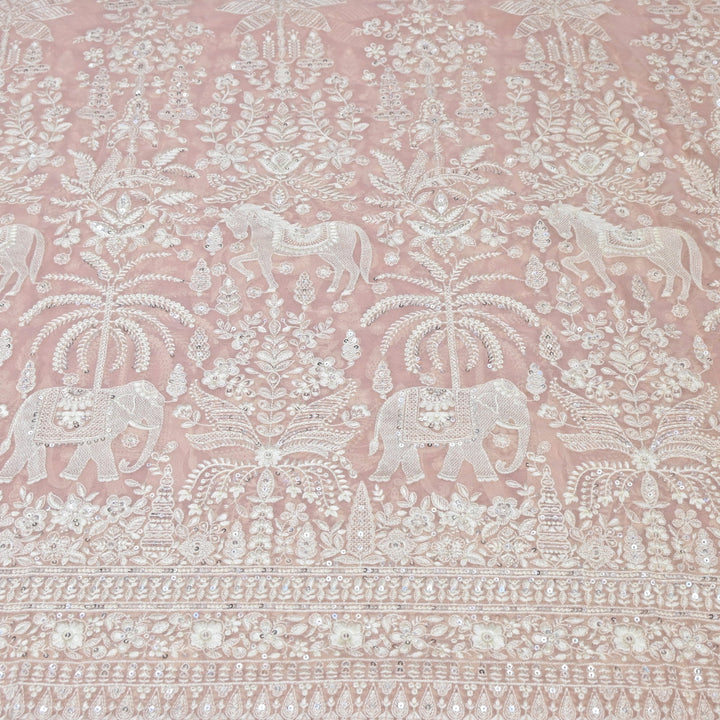 Viscose Georgette Thread & Sequins Embroidery Fabric 44" – Lightweight Designer Fabric D27233-4