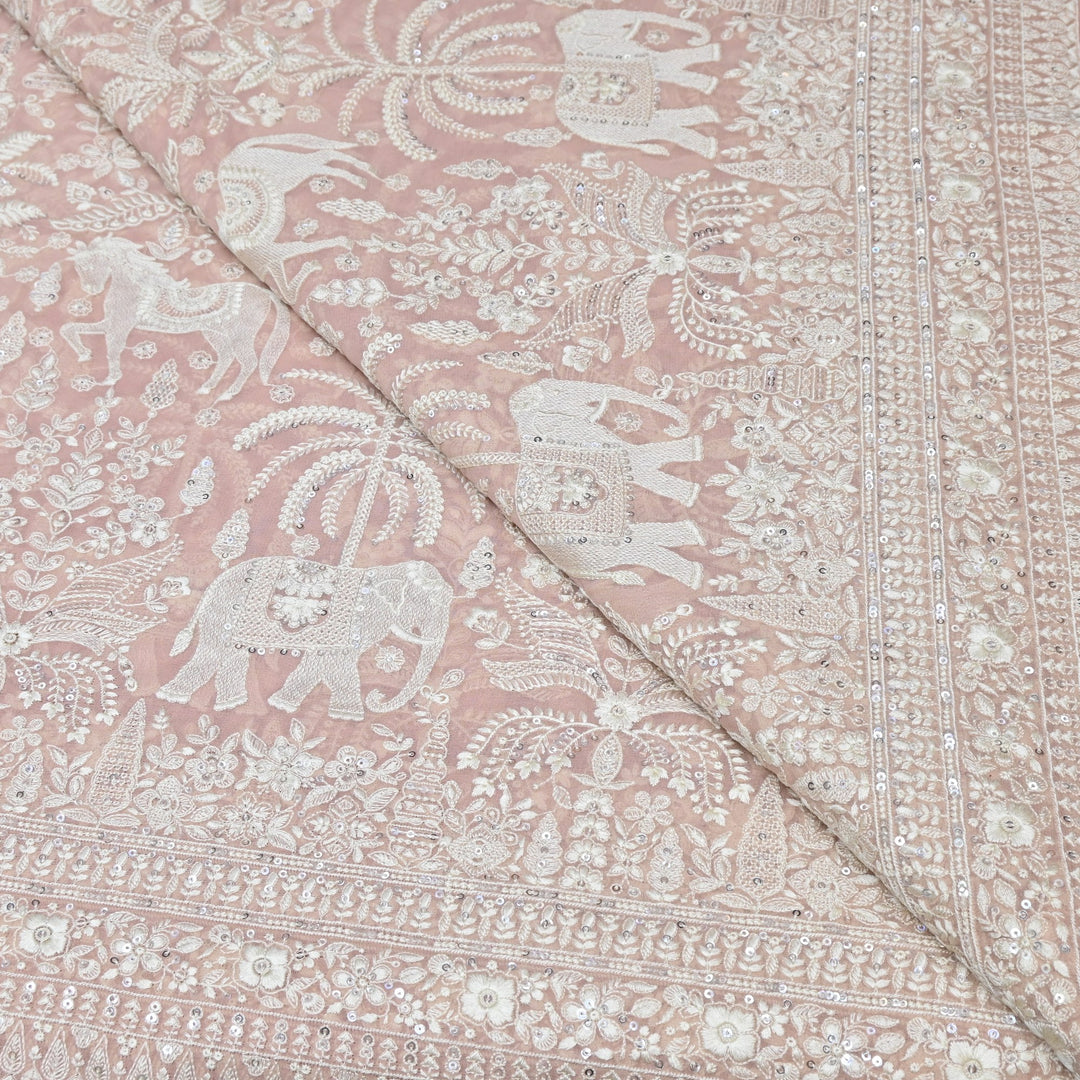 Viscose Georgette Thread & Sequins Embroidery Fabric 44" – Lightweight Designer Fabric D27233-4