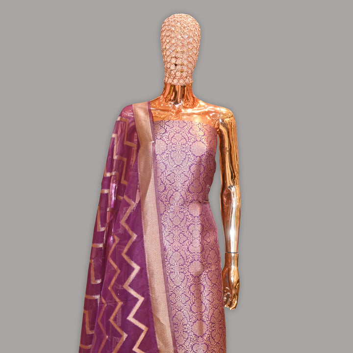 Elegant Tanchui Silk Floral Unstitched Suit Set | ECE991