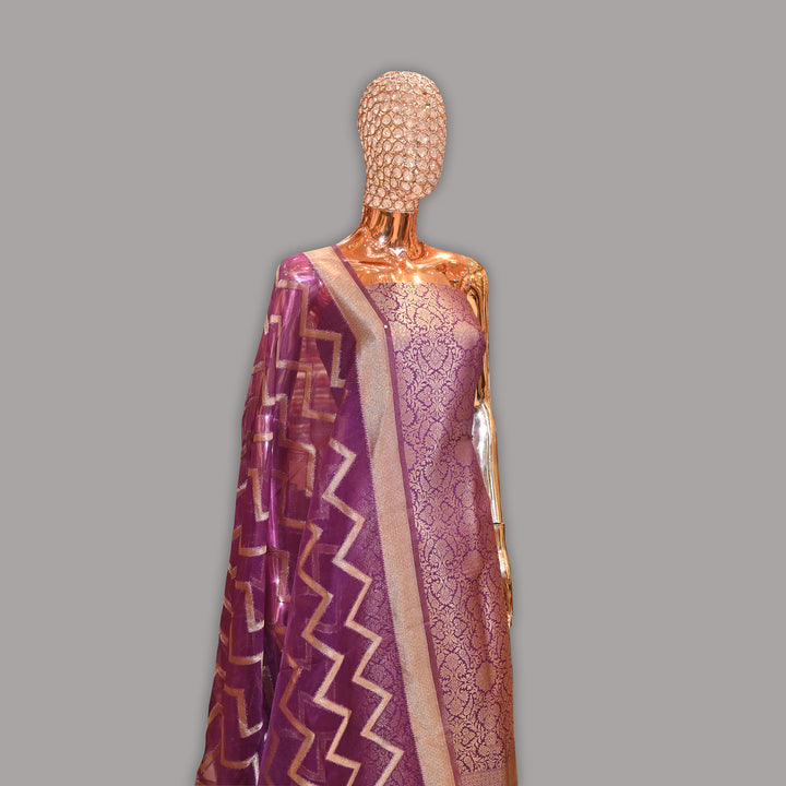 Elegant Tanchui Silk Floral Unstitched Suit Set | ECE991