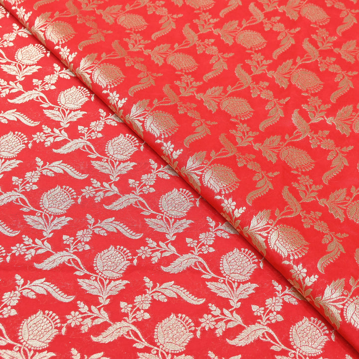 Premium Chanderi Paudi Brocade Jaal Fabric | Designer Fabric | 180000-14
