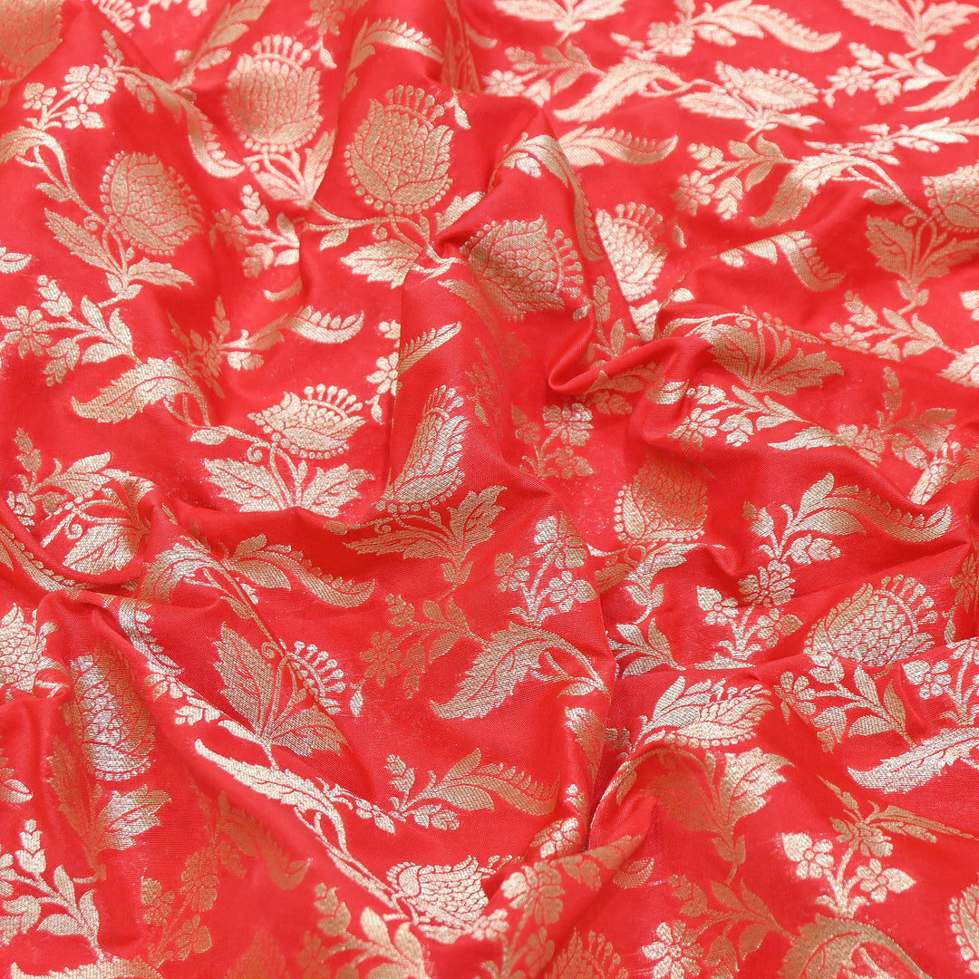 Premium Chanderi Paudi Brocade Jaal Fabric | Designer Fabric | 180000-14