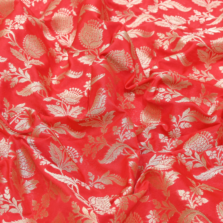 Premium Chanderi Paudi Brocade Jaal Fabric | Designer Fabric | 180000-14