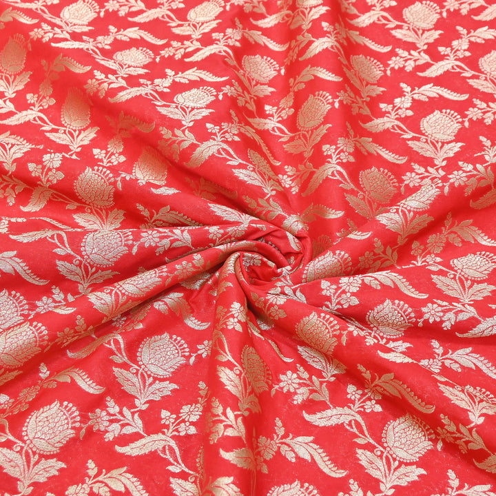 Premium Chanderi Paudi Brocade Jaal Fabric | Designer Fabric | 180000-14