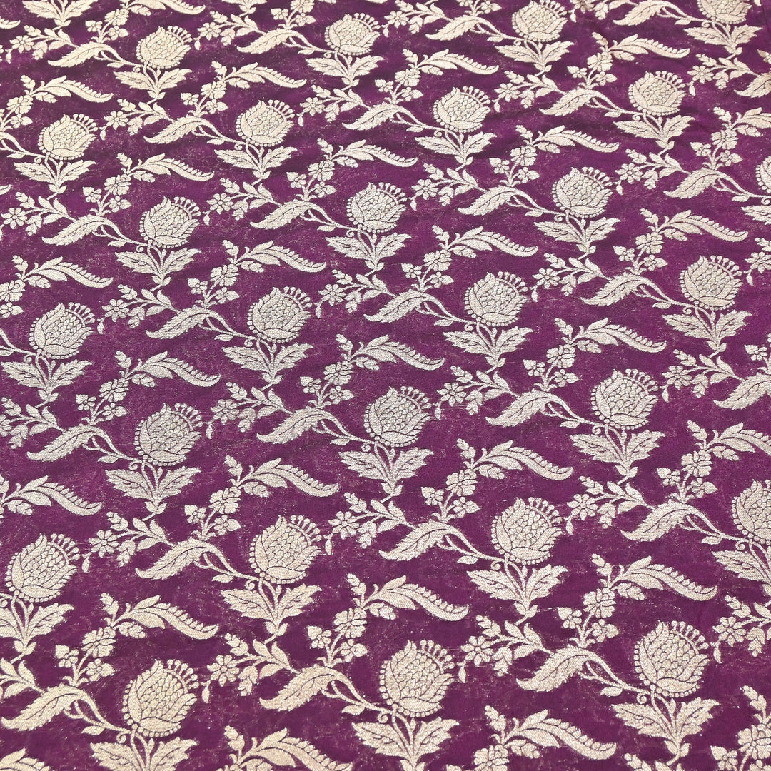 Premium Chanderi Paudi Brocade Jaal Fabric | Designer Fabric | 180000-17
