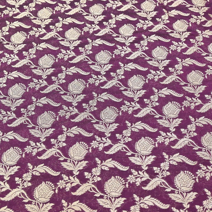 Premium Chanderi Paudi Brocade Jaal Fabric | Designer Fabric | 180000-17