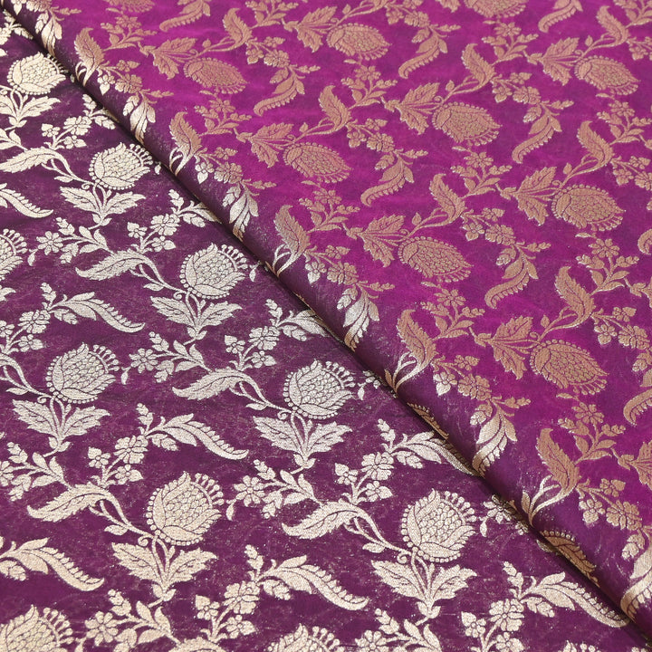 Premium Chanderi Paudi Brocade Jaal Fabric | Designer Fabric | 180000-17