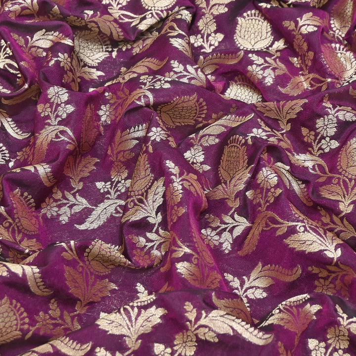 Premium Chanderi Paudi Brocade Jaal Fabric | Designer Fabric | 180000-17