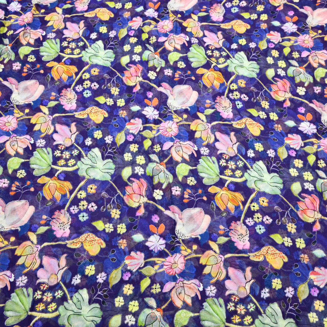 Multi Color Viscose Georgette Digital Print Fabric-000586-3