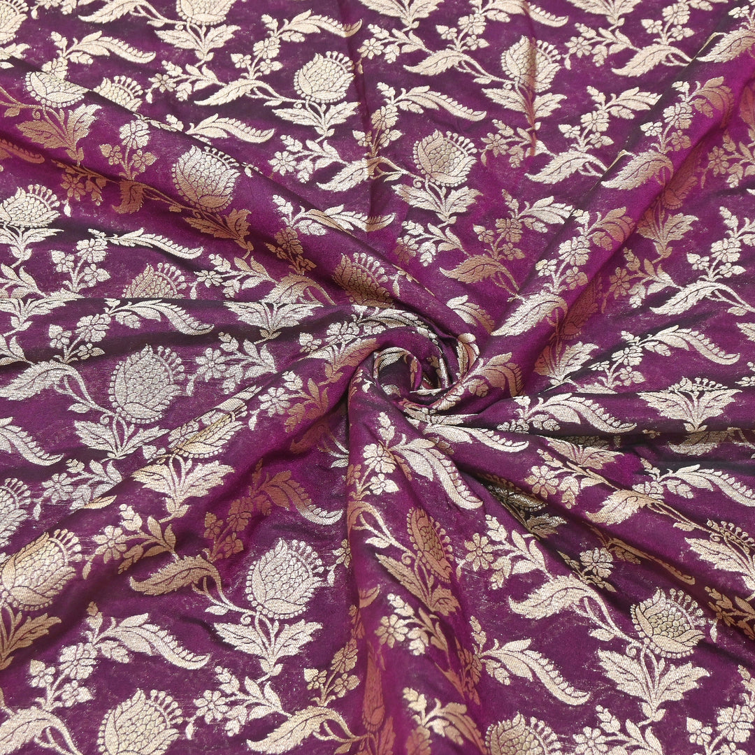 Premium Chanderi Paudi Brocade Jaal Fabric | Designer Fabric | 180000-17