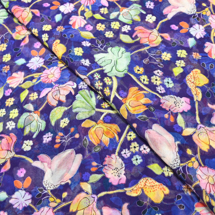 Multi Color Viscose Georgette Digital Print Fabric-000586-3