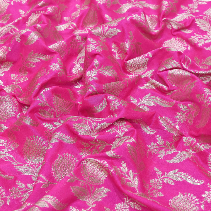 Premium Chanderi Paudi Brocade Jaal Fabric | Designer Fabric | 180000-21