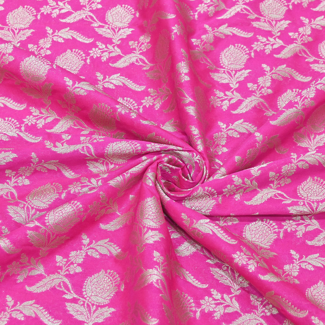 Premium Chanderi Paudi Brocade Jaal Fabric | Designer Fabric | 180000-21