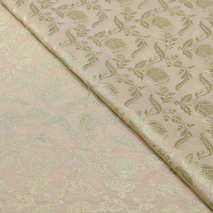 Premium Chanderi Paudi Brocade Jaal Fabric | Designer Fabric | 180000-15