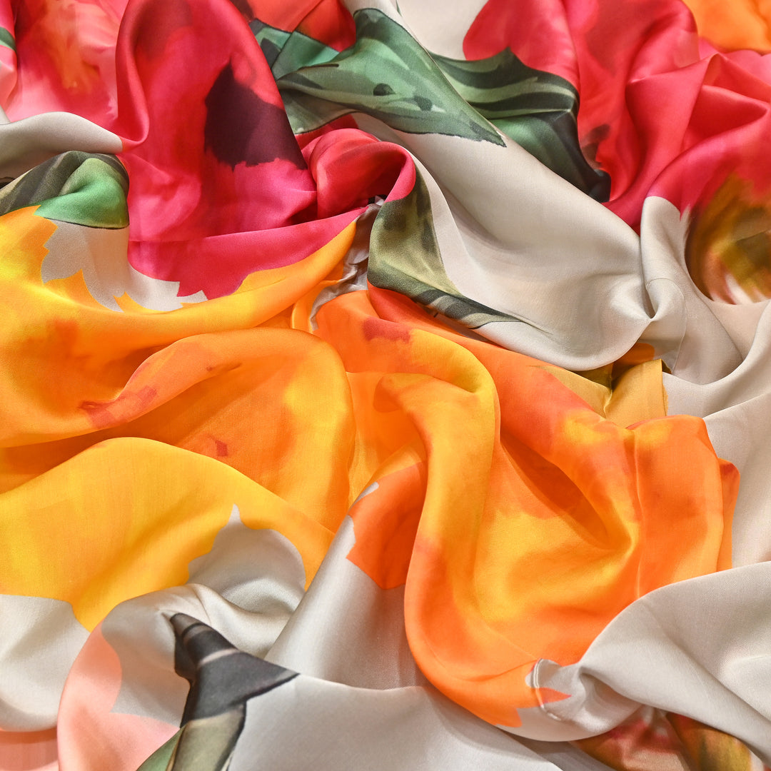 Modal Satin Digital Print Fabric 44" – Soft Luxury Designer Satin Fabric 001416-01