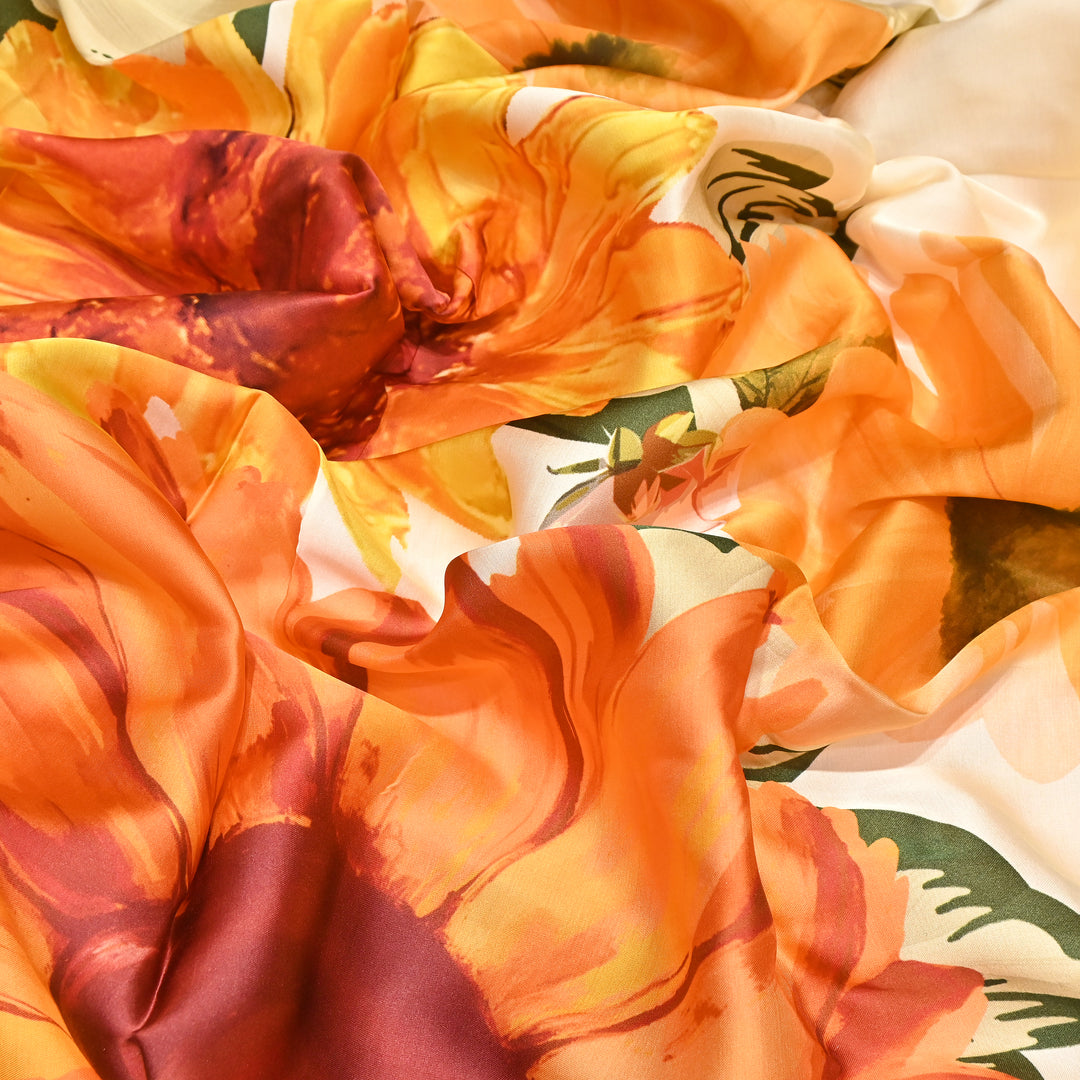 Modal Satin Digital Print Fabric 44" – Soft Luxury Designer Satin Fabric 001416-02