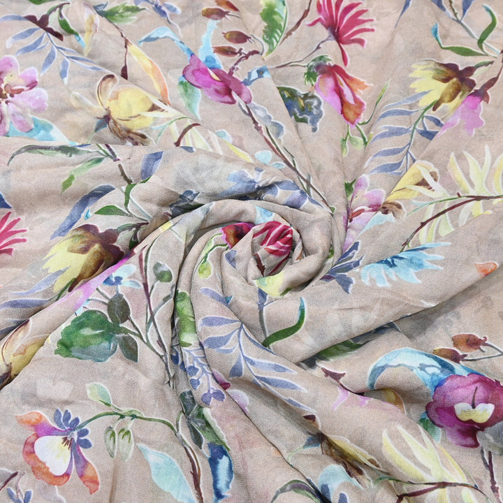 Multi Color Viscose Georgette Digital Print Fabric-000586-7