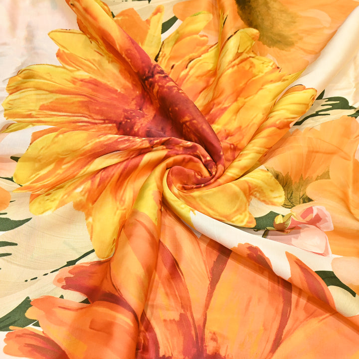 Modal Satin Digital Print Fabric 44" – Soft Luxury Designer Satin Fabric 001416-02