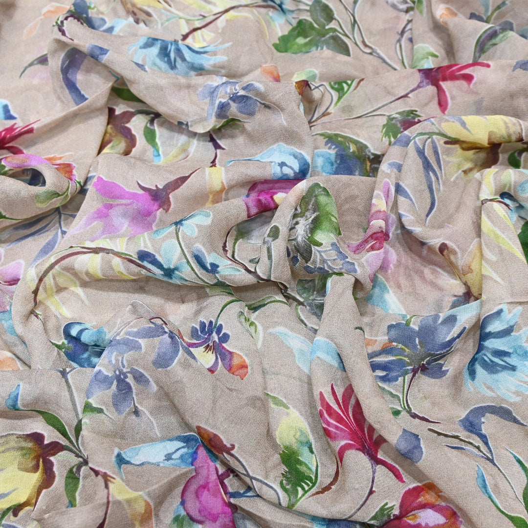 Multi Color Viscose Georgette Digital Print Fabric-000586-7
